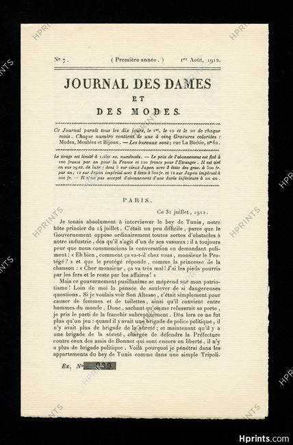 Journal des Dames et des Modes 1912 N°7