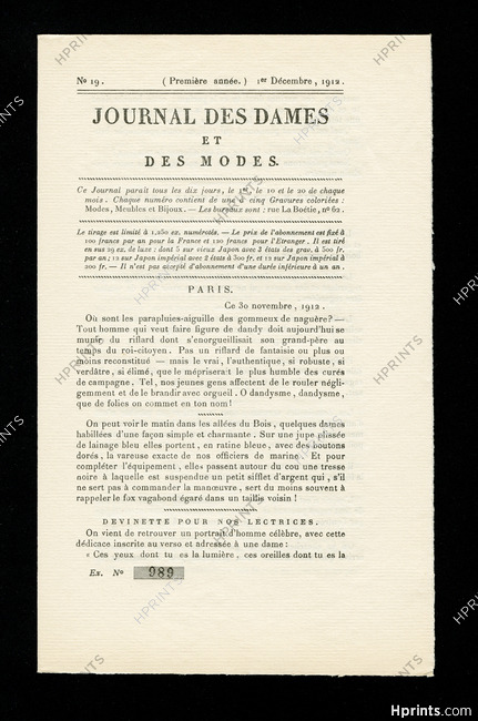 Journal des Dames et des Modes 1912 N°19, 8 pages