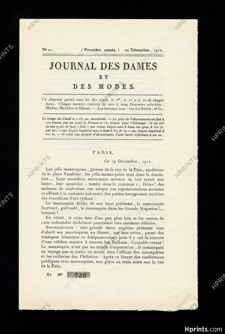 Journal des Dames et des Modes 1912 N°21, 8 pages