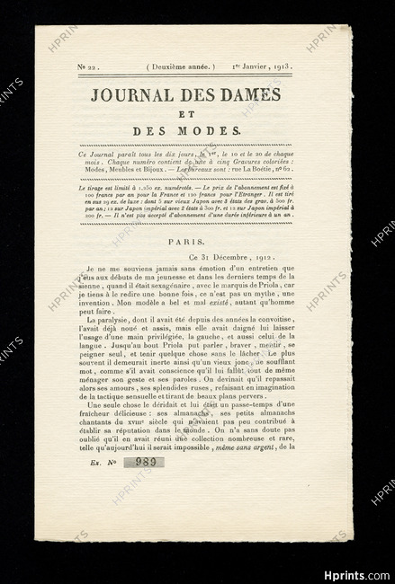 Journal des Dames et des Modes 1913 N°22, 8 pages