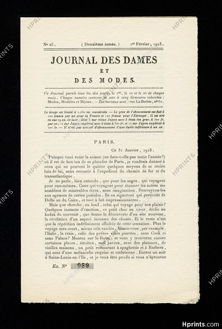 Journal des Dames et des Modes 1913 N°25, 8 pages