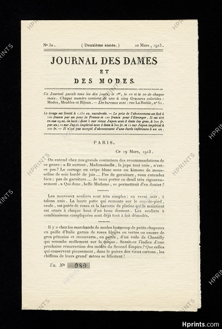 Journal des Dames et des Modes 1913 N°30, 8 pages