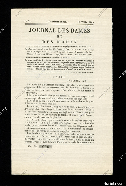Journal des Dames et des Modes 1913 N°32, 8 pages