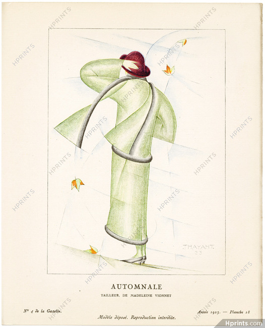 Automnale, 1923 - Thayaht Tailleur, de Madeleine Vionnet. La Gazette du Bon Ton, n°4 — Planche 18