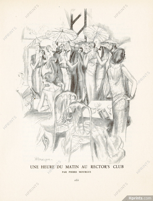 Au Rector's Club, 1924 - Pierre Mourgue. La Gazette du Bon Ton, n°6