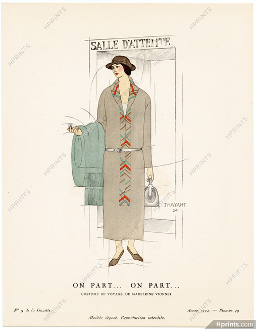 On Part... On Part..., 1924 - Thayaht, Costume de voyage, de Madeleine Vionnet. La Gazette du Bon Ton, n°9 — Planche 49