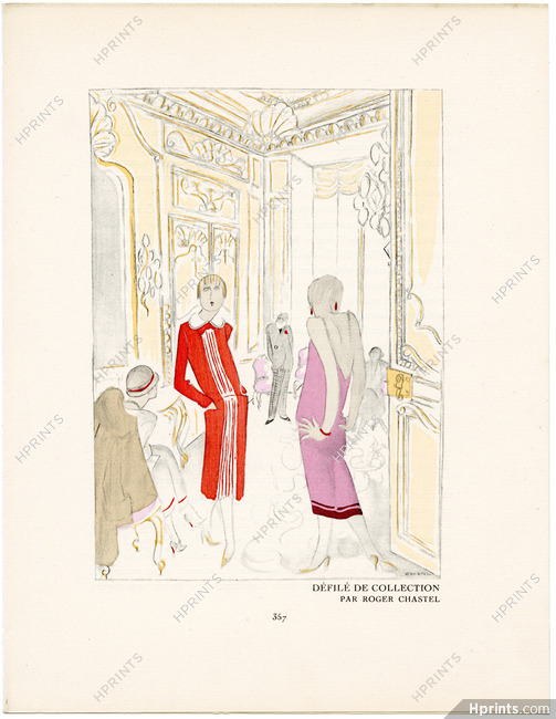 Défilé de Collection, 1924 - Roger Chastel, Fashion Show. La Gazette du Bon Ton, n°9