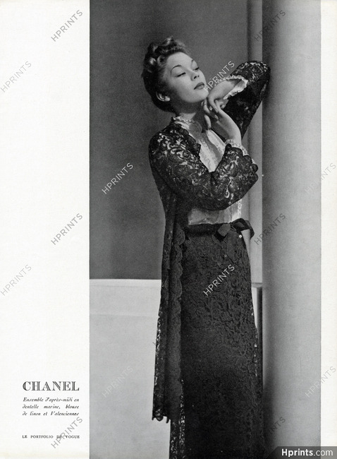 Chanel 1938 Ensemble d'après-midi en dentelle, Lace