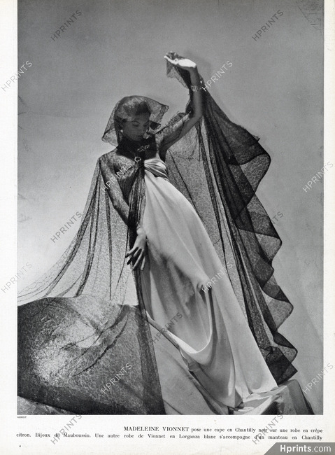Madeleine Vionnet 1937 Photo Horst, Lace Evening Gown