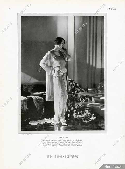 Jeanne Lanvin 1929 Tea-Gown, Mules de Marouf, Blankets from Jeanne Lanvin, Photo Hoyningen-Huene