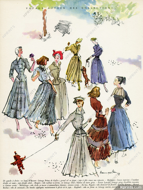 Avril ! Les Petites Robes... 1948 O'Rossen, Molyneux, Bruyère, Jeanne Lanvin, Balenciaga, Paquin, Marcel Rochas, Raphaël, Raymond Baumgartner