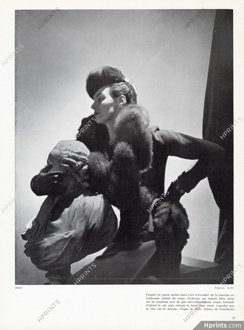 Paquin 1937 Toque de Suzy, Bijoux Boucheron, Fashion Photography Horst