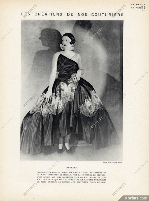 Redfern 1928 Taffetas Dress, Photo G L Manuel Frères