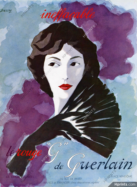 Guerlain 1958 Darcy, Le Rouge G, Lipstick, 93 rue de Passy