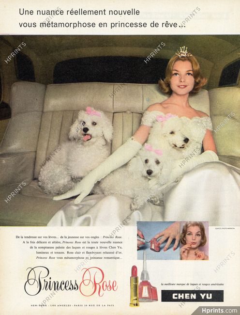 Chen Yu 1958 Princess Rose Nail Polish, Lipstick, Poodle, Photo Harry Meerson