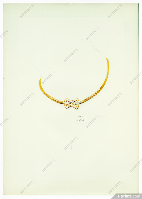 Necklace (Cartier ?) Glazed photo paper Ref. 1032 Archive