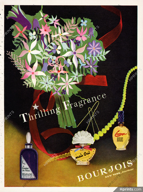 Bourjois (Perfumes) 1945 Mais Oui, Courage, Evening in Paris