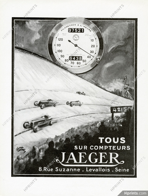Compteurs Jaeger (Watches) 1925 Running Cars, Pierre Collet