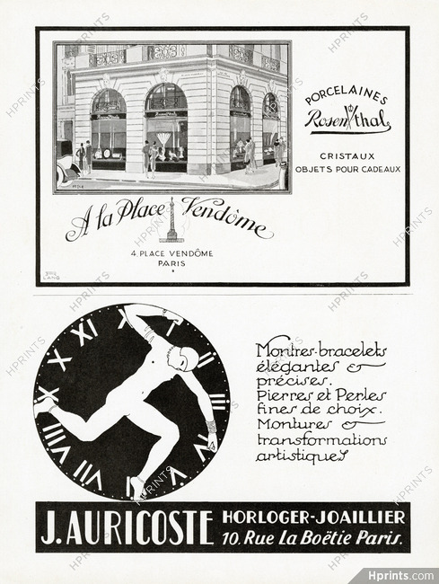 J. Auricoste (Watches) 1928 Rosenthal Place Vendôme