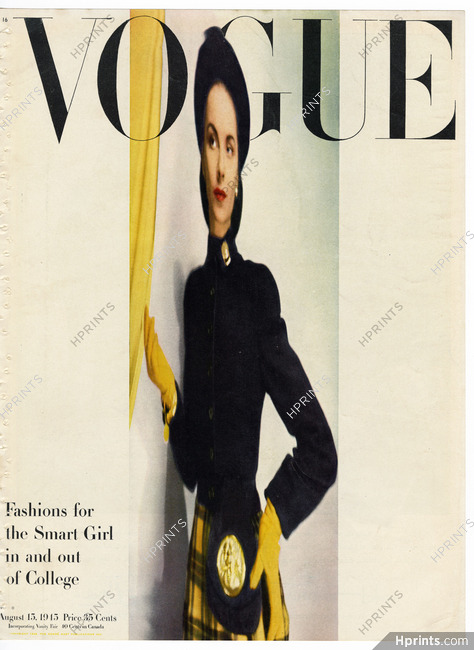 American Vogue Cover August 15, 1945 Photo Blumenfeld