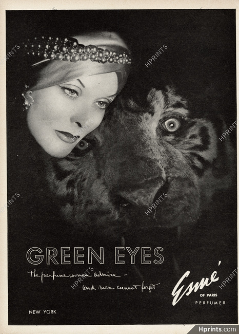 Esmé of Paris (Perfumes) 1944 Green Eyes, Tiger