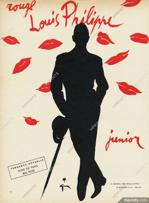 Louis Philippe 1954 Junior Lipstick, René Gruau