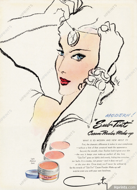 Coty (Cosmetics) 1945 Sub-tint, Eric (Carl Erickson)