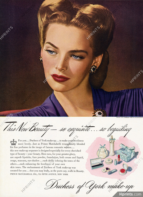 Duchess of York 1944 Make-up, Nettie Rosenstein Jewels