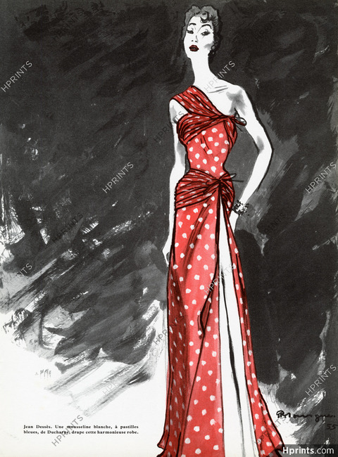 Jean Dessès 1955 Evening Gown, Ducharne, Pierre Mourgue