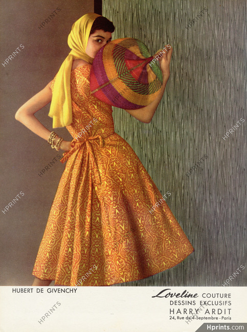 Hubert de Givenchy 1955 Summer Dress, Fashion Photography, Harry Ardit