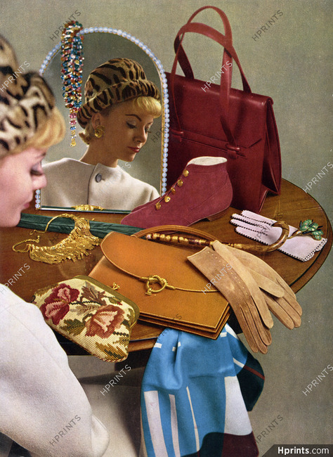 Fashion Goods 1961 Dior (Handbag, Gloves), Durer, Védrenne, Hermès (Handbag), Henry a la Pensée, Miroir Brot
