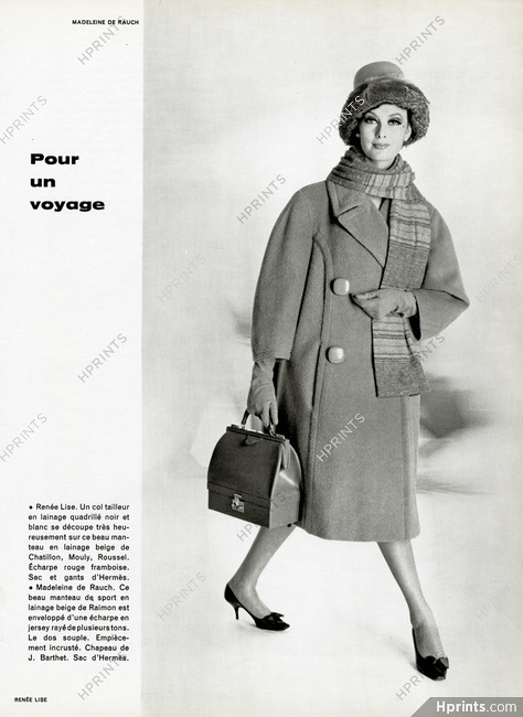 Madeleine de Rauch 1961 Manteau, Sac Hermès