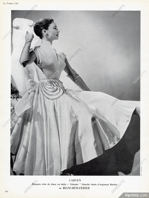 Carven 1951 Diner Dress, Bianchini Férier, Photo Elshoud