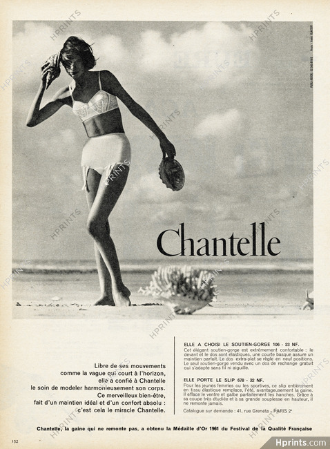 Chantelle (Lingerie) 1961 Bra, Photo Glaeser — Advertisement