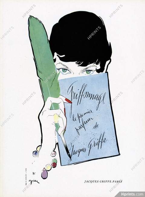 Jacques Griffe (Perfumes) 1950 Griffonnage, Gruau (L)