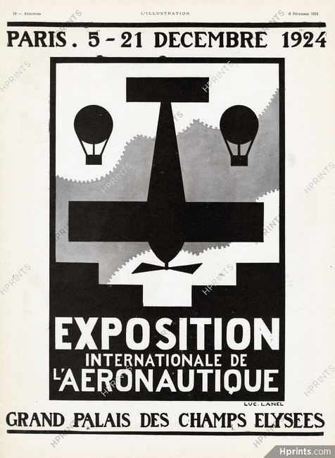 Exposition Aeronautique 1924 Luc Lanel, Exhibition Airplane Airship