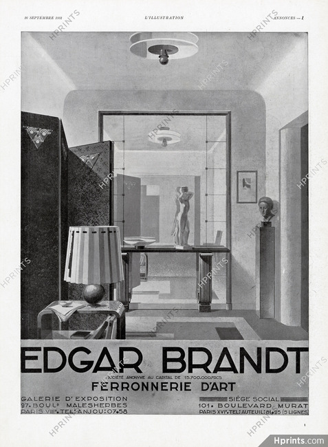 Edgar Brandt 1931 Ferronnerie d'Art, Art Déco