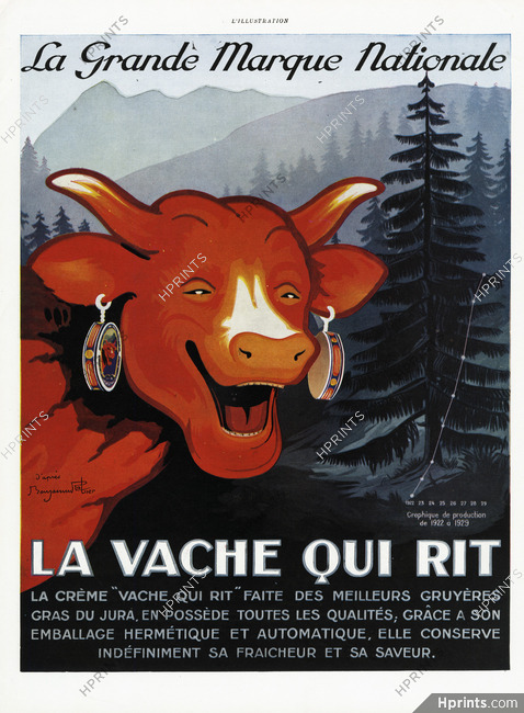La Vache Qui Rit 1929 d'après Benjamin Rabier