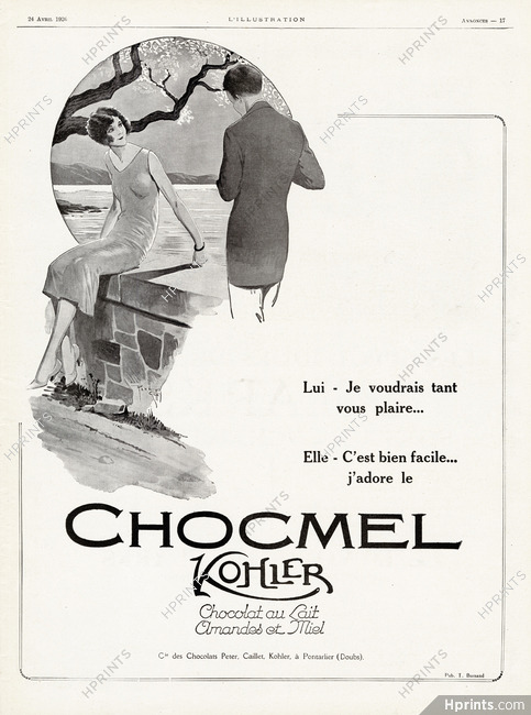 Kohler (Chocolates) 1926 Chocmel, René Giffey