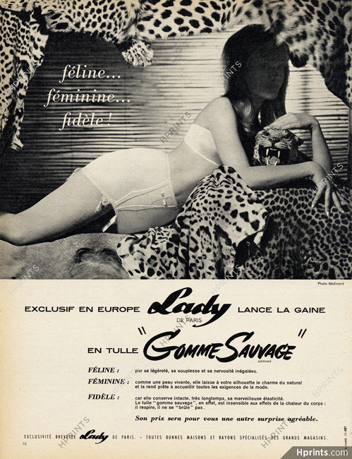 Lady (Lingerie) 1960 Girdle, "Gomme Sauvage", Photo Molinard