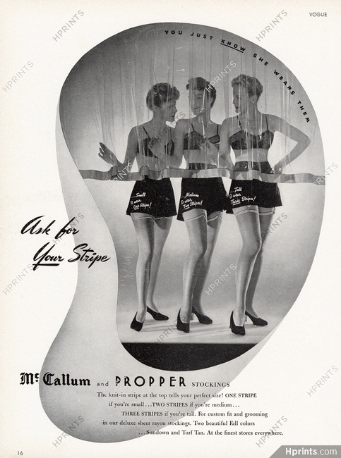 Mc Callum (Hosiery) 1942 Stripe, Stockings, Garters
