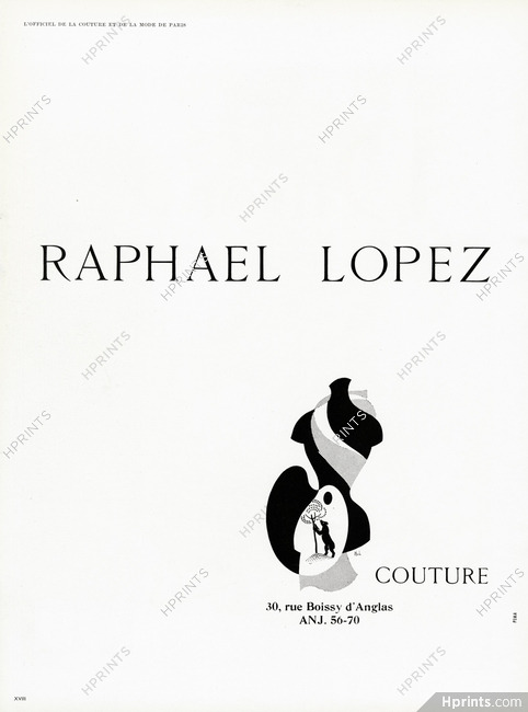 Raphaël Lopez (Couture) 1959 Label