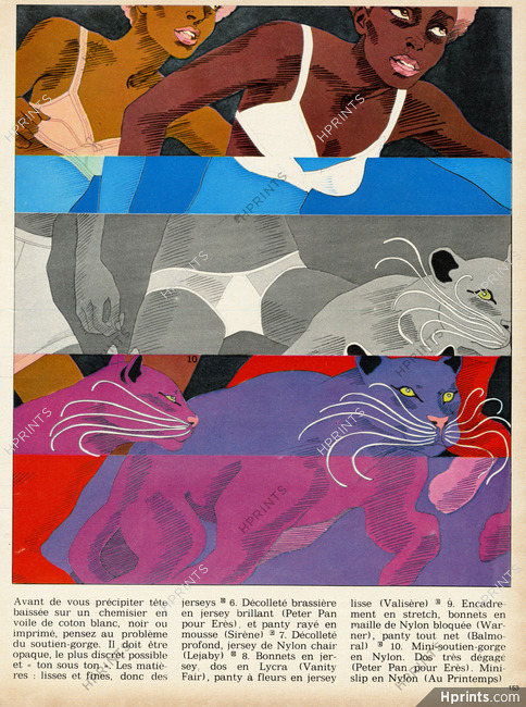 Antonio Lopez 1967 Lingericolor, Panty Girdle & Bra, Vanity
