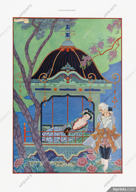 L'Aventure Chinoise de M. de Villeclos, 1923 - George Barbier, Chinese, Art Deco Composition