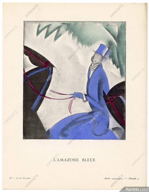 L'Amazone Bleue, 1924 - Charles Loupot. La Gazette du Bon Ton, 1924-1925 n°1 — Planche 5