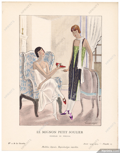 Le Mignon Petit Soulier, 1924 - Jean Grangier, Modèles de Perugia. La Gazette du Bon Ton, 1924-1925 n°2 — Planche 13