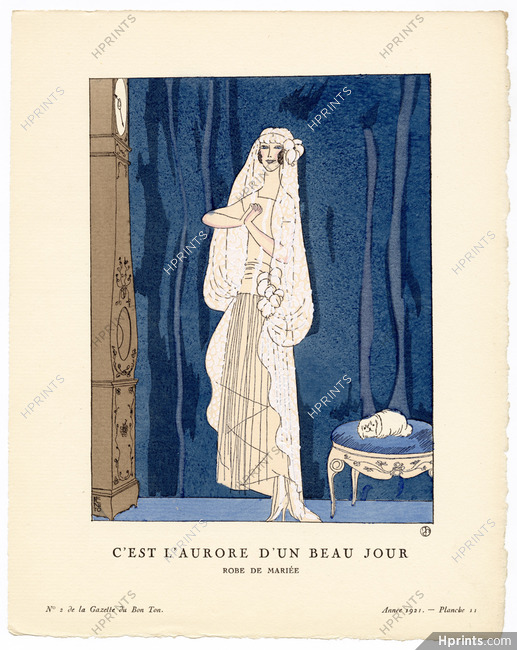 C'est l'Aurore d'un Beau Jour, 1921 - Benito. Robe de mariée. La Gazette du Bon Ton, n°2 — Planche 11