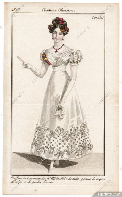 Le Journal des Dames et des Modes 1823 Costume Parisien N°2126 Mr Albin