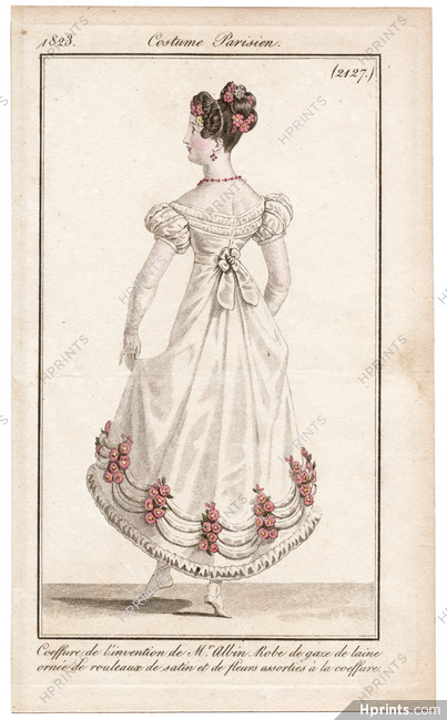 Le Journal des Dames et des Modes 1823 Costume Parisien N°2127 Mr Albin