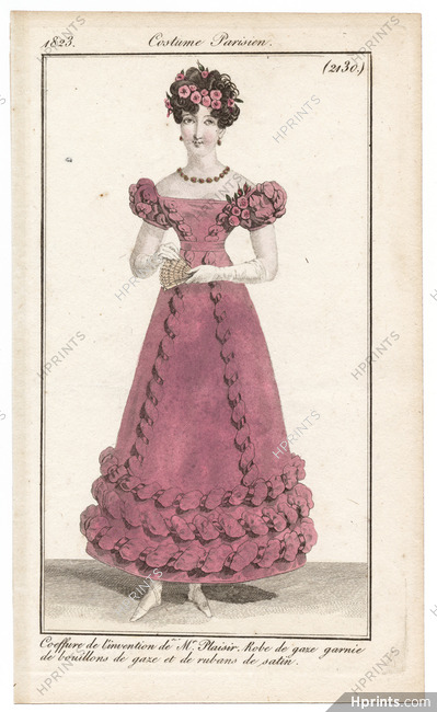 Le Journal des Dames et des Modes 1823 Costume Parisien N°2130 Mr Plaisir